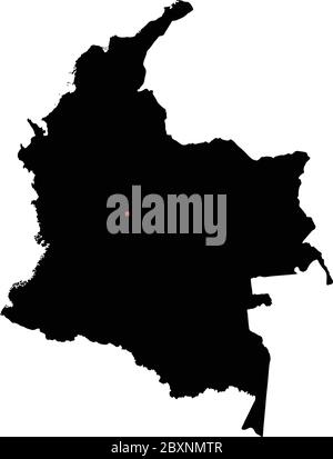 Carte très détaillée de la silhouette de Colombie. Illustration de Vecteur