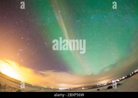 Aurora Borealis ou mieux connu sous le nom de la lumière du nord au cercle d'or, de l'Islande Banque D'Images