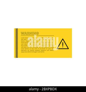 Ligne d'avertissement noire et jaune arrière-plan rectangulaire rayé, bandes jaune et noire, avertissement pour faire attention au vecteur de danger potentiel Illustration de Vecteur