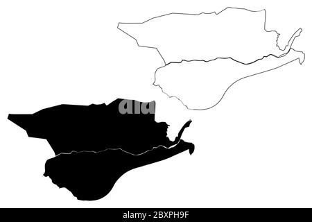 Ville de Russeifa (Royaume hachémite de Jordanie, gouvernorat de Zarqa) carte illustration vectorielle, scribble sketch carte de la ville de Russiefa Illustration de Vecteur