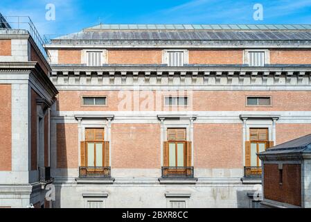 Madrid, Espagne - 7 juin 2020 : vue extérieure du musée du Prado Banque D'Images