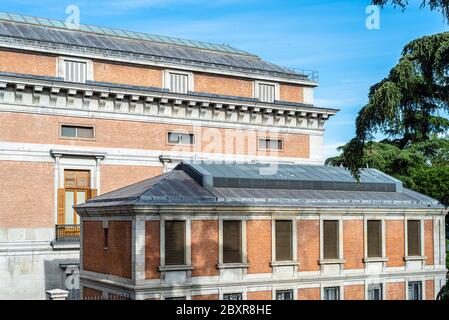 Madrid, Espagne - 7 juin 2020 : vue extérieure du musée du Prado Banque D'Images