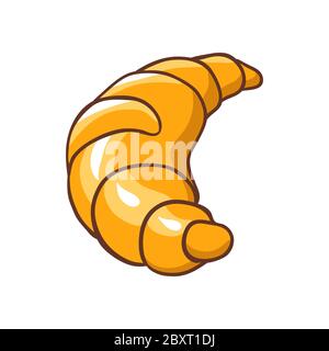 Illustration d'un croissant fraîchement cuit. Illustration de Vecteur