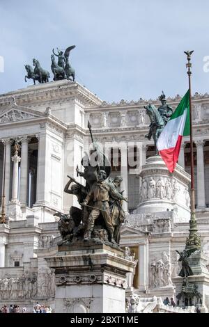 Aperçu de l'autel de la Patrie à Rome, Italie - Scorcio de l'Altare della Patria, Roma Banque D'Images