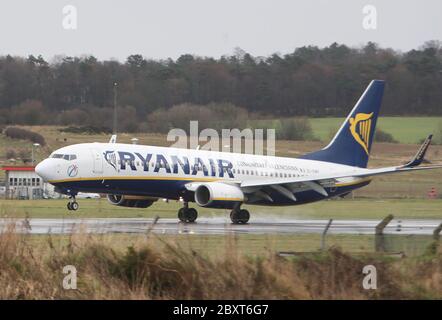 Ryanair, aéroport de Glasgow Prestwick Banque D'Images