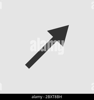 Icône de flèche plate. Pictogramme noir sur fond gris. Symbole d'illustration vectorielle Illustration de Vecteur