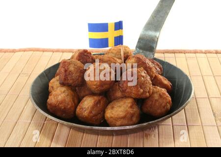 Köttbullar dans une casserole Banque D'Images