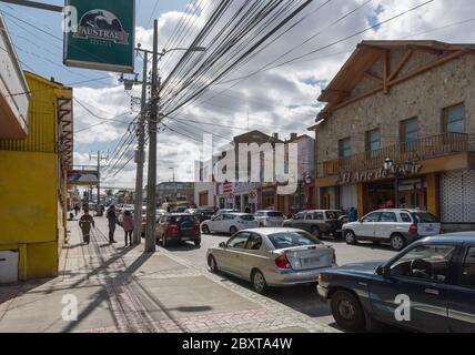 Paysage urbain avec maisons colorées à Punta Arenas, Chili Banque D'Images