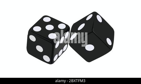 Vecteur isolé Illustration de deux dés noirs Illustration de Vecteur