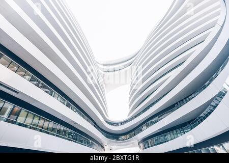 Beijing, Dongcheng District / Chine : architecture spectaculaire du Galaxy Soho par Zaha Hadid Banque D'Images