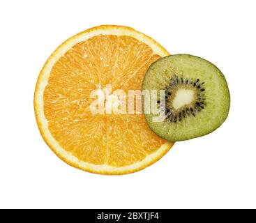 tranche d'orange et de kiwi Banque D'Images