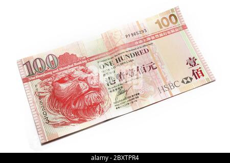 Une note de cent dollars de Hong Kong Banque D'Images