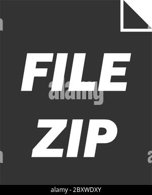 FICHIER ZIP. Icône noire plat sur fond blanc Illustration de Vecteur