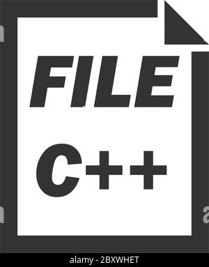 C fichier de codage. Icône noire plat sur fond blanc Illustration de Vecteur