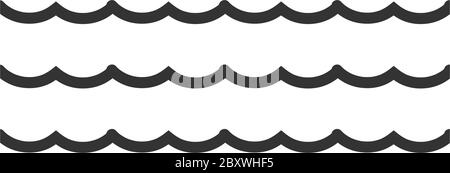 Océan ou mer. Icône noire plat sur fond blanc Illustration de Vecteur
