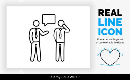 Icône en ligne réelle modifiable de l'infographie stick figure personnes Illustration de Vecteur
