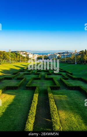 Parc Eduardo VII situé dans la ville de Lisbonne, Portugal Banque D'Images