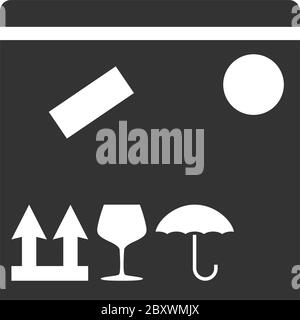 Boîte postale. Icône noire plat sur fond blanc Illustration de Vecteur