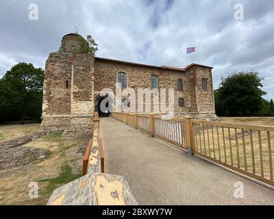 À l'extérieur du château de Colchester, parc de Colchester, Colchester Essex, Angleterre Banque D'Images