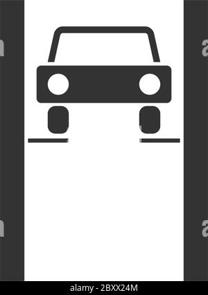 Levage de voiture. Icône noire plat sur fond blanc Illustration de Vecteur