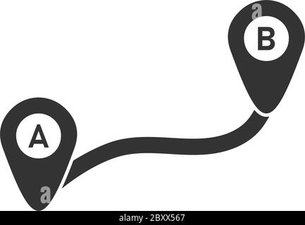 GPS. Icône noire plat sur fond blanc Illustration de Vecteur