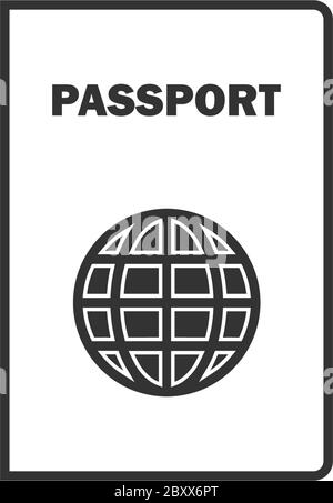 Ligne de passeport. Icône noire plat sur fond blanc Illustration de Vecteur