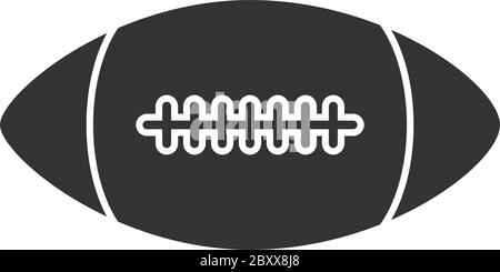 Ballon de rugby. Icône noire plat sur fond blanc Illustration de Vecteur
