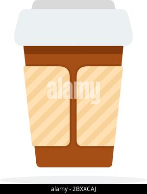 Tasse de café vecteur plat conception objet isolé sur fond blanc. Illustration de Vecteur