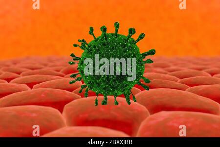 Virus. Bactéries.virus dans l'organisme infecté , épidémie de maladie virale. rendu 3d Banque D'Images