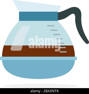 Verseuse en verre, Vector, isolée à plat Illustration de Vecteur