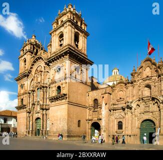 Église de la Compagnie de Jésus à la Plaza de Armas à Cuzco, Pérou. Banque D'Images