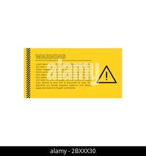 Ligne d'avertissement noire et jaune arrière-plan rectangulaire rayé, bandes jaune et noire, avertissement pour faire attention au vecteur de danger potentiel Illustration de Vecteur