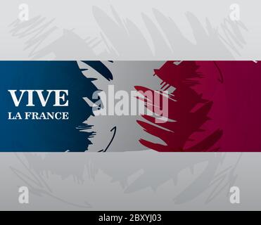 Bannière pour la journée nationale française, label vive la france vector illustration design Illustration de Vecteur