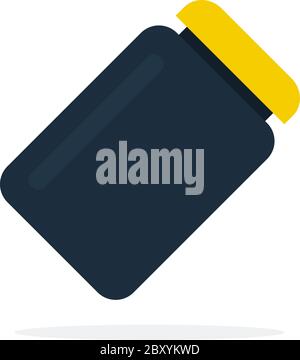 Conteneur noir avec couvercle jaune pour l'isolation à plat de protéines Illustration de Vecteur