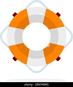 Vecteur isolé plat Lifeline en caoutchouc Illustration de Vecteur