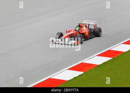 SEPANG, MALAISIE - 8 avril : Felipe Massa (équipe) Scuderia Ferrari Marlboro à première pratique sur Formule 1 GP, 8 avril 2011, Sepan Banque D'Images