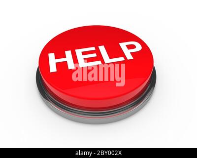 Bouton 3d aide red Banque D'Images