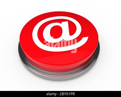 Bouton 3d rouge e-mail Banque D'Images