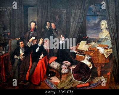Franz Liszt au Piano, Josef Danhauser, vers 1840 Banque D'Images