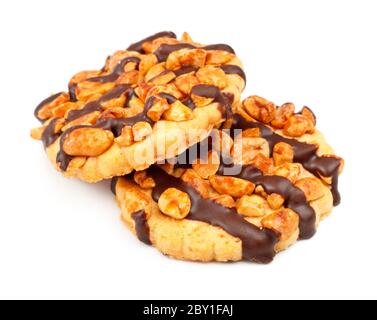 Biscuits aux pépites de chocolat avec arachides Banque D'Images