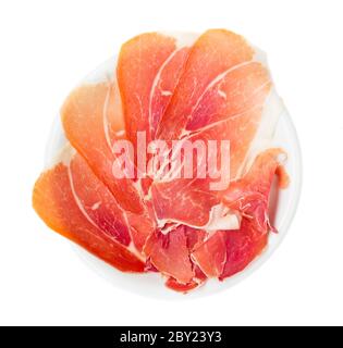 assiette de jambon cru Banque D'Images