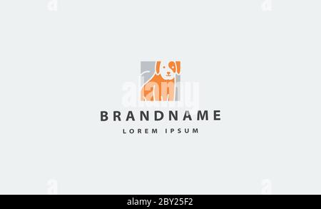 Chien PET simple logo Vector Design icône Illustration de Vecteur