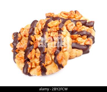 Biscuits aux pépites de chocolat avec arachides Banque D'Images