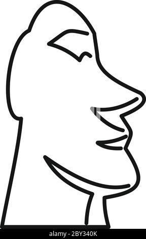 Icône de la tête de moai de culture. Contour culture moai tête vecteur icône pour la conception de Web isolé sur fond blanc Illustration de Vecteur