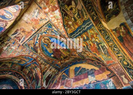 Jésus-christ Pantocrator fresco, basilique Saint-Julien, Brioude. La Haute Loire. L'Auvergne. France Banque D'Images