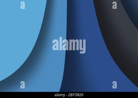Fond de couche de papier bleu vagues dans des couleurs tendance 2020 Banque D'Images