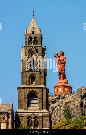 Le Puy en Velay, statue de ND de France œuvre monumentale construite à partir de canons capturés lors du siège de Sebastopol, haute Loire, Auvergne, France Banque D'Images