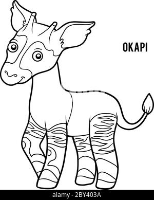 Livre de coloriage pour enfants, Okapi Illustration de Vecteur