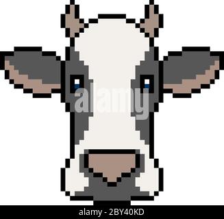 vecteur pixel art vache isolé Illustration de Vecteur