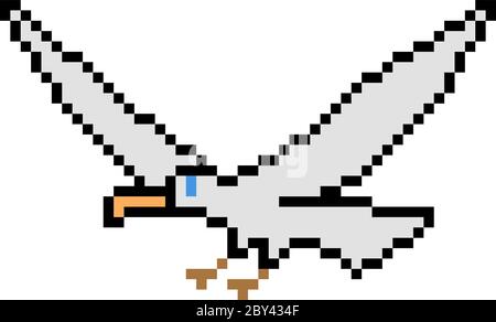 vecteur pixel art oiseau isolé Illustration de Vecteur